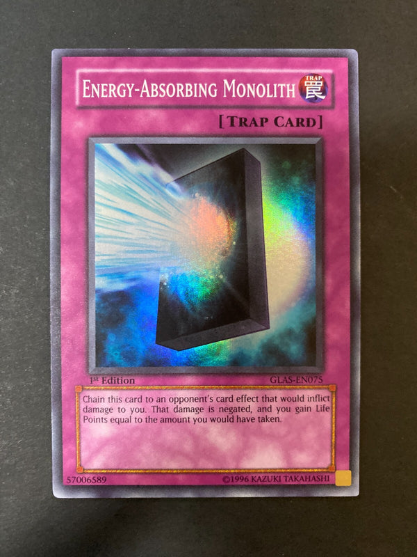 Yugioh Energy Absorbing Monolith GLAS-EN075 Super Rare 1st Edition VLP/NM