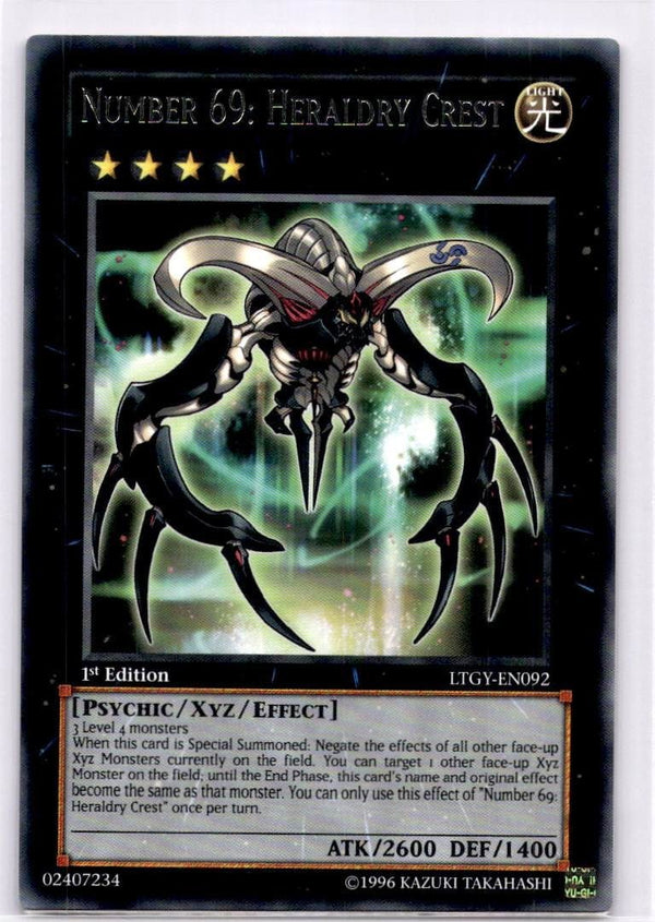 Yugioh Number 69: Heraldry Crest LTGY-EN092 Rare 1st Edition NM