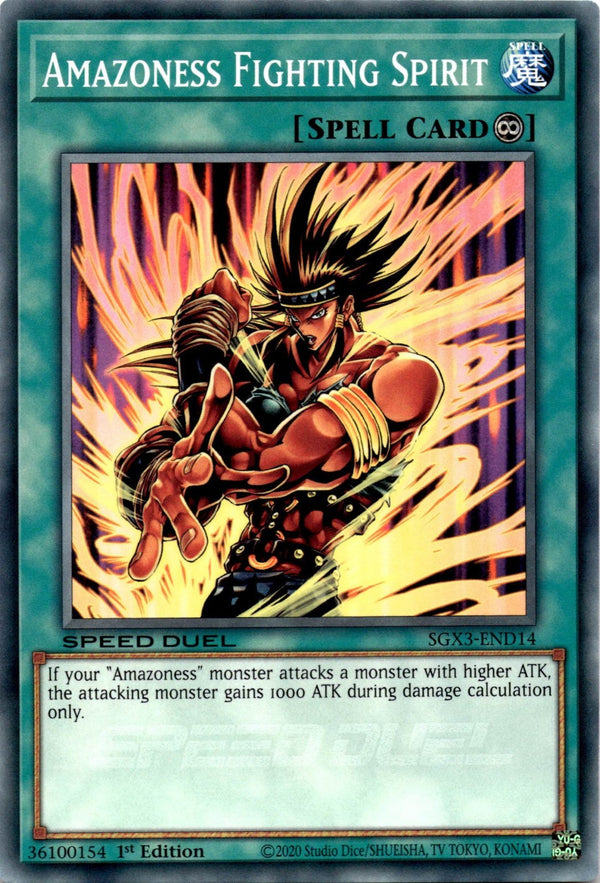 Yugioh Amazoness Fighting Spirit SGX3-END14 Speed Duel Common 1st Edition NM