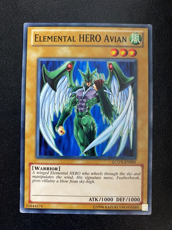 Yugioh Elemental Hero Avian LCGX-EN001 Common Unlimited Edition MP