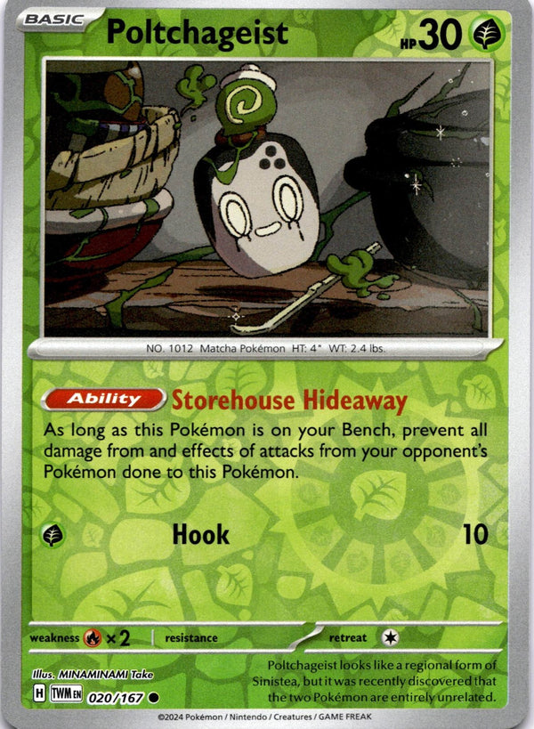 Pokemon Poltchageist 020/167 Twilight Masquerade Reverse Holo NM