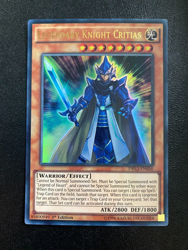 Yugioh Legendary Knight Critias DRL3-EN056 Ultra Rare 1st Edition LP/VLP