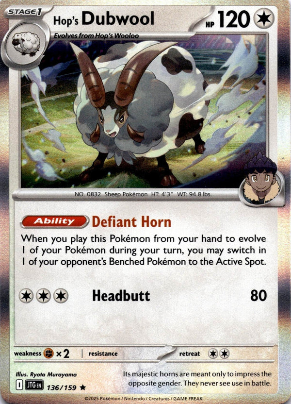 Pokemon Hop's Dubwool 136/159 Journey Together Holo NM