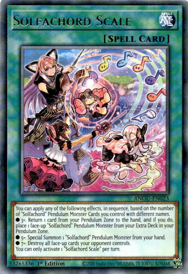 Yugioh Solfachord Scale ANGU-EN023 Rare 1st Edition VLP/NM