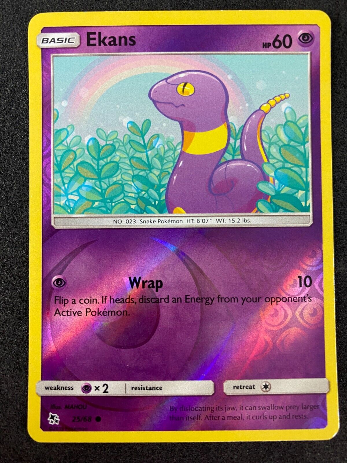 Pokemon Ekans 25/68 Hidden Fates Reverse Holo NM