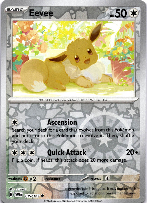 Pokemon Eevee 135/167 Twilight Masquerade Reverse Holo NM
