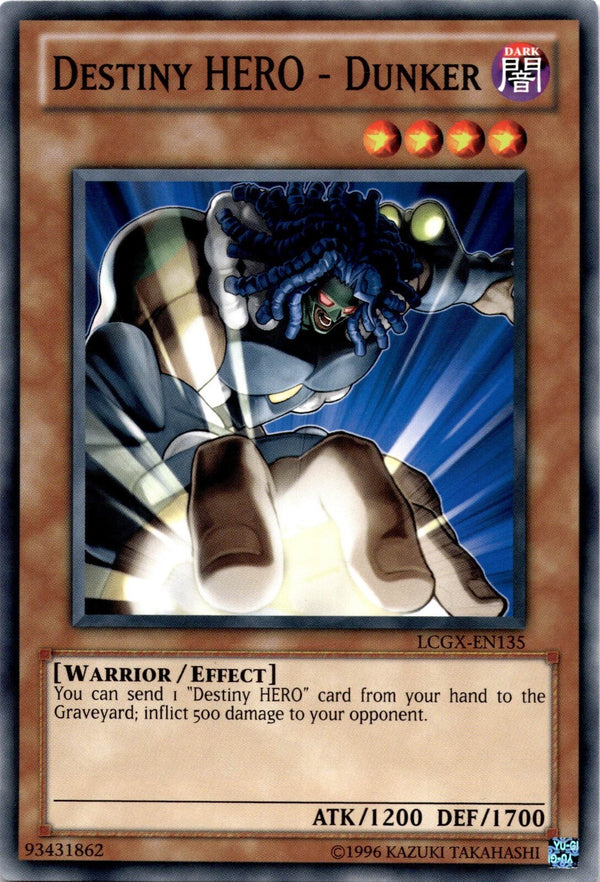 Yugioh Destiny Hero - Dunker LCGX-EN135 Common Unlimited Edition LP
