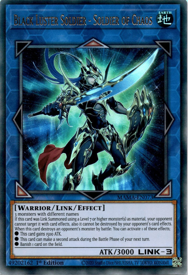 Yugioh Black Luster Soldier - Soldier of Chaos MAMA-EN073 Ultra Rare 1st Edit NM