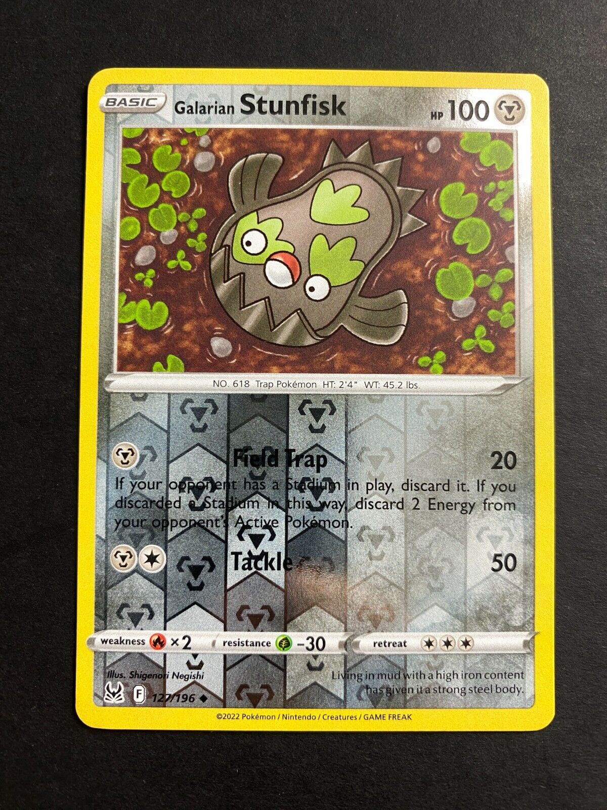 Pokemon Galarian Stunfisk 127/196 Lost Origin Reverse Holo NM