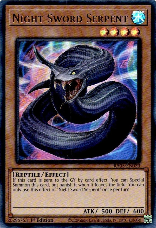 Yugioh Night Sword Serpent RA05-EN020 NA Print Ultra Rare 1st Edition NM