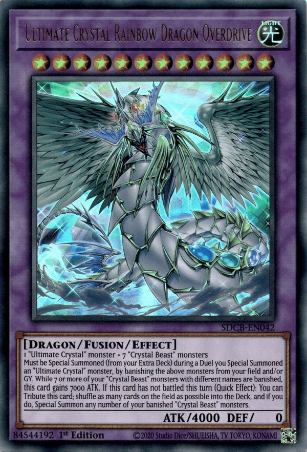 Yugioh Ultimate Crystal Rainbow Dragon Overdrive SDCB-EN042 Ultra Rare 1st Ed NM