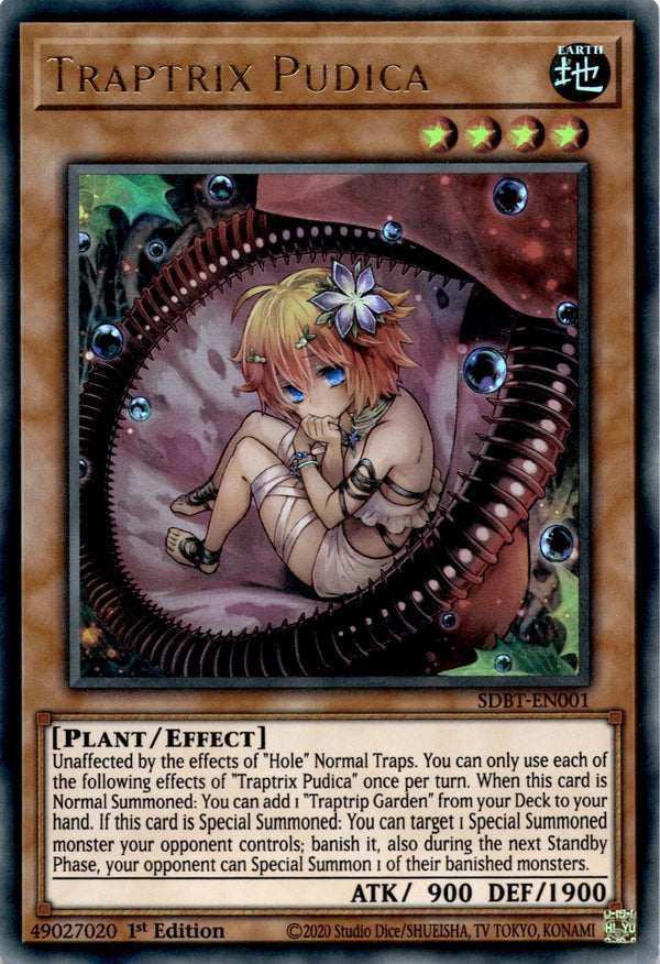 Yugioh Traptrix Pudica SDBT-EN001 Ultra Rare 1st Edition NM