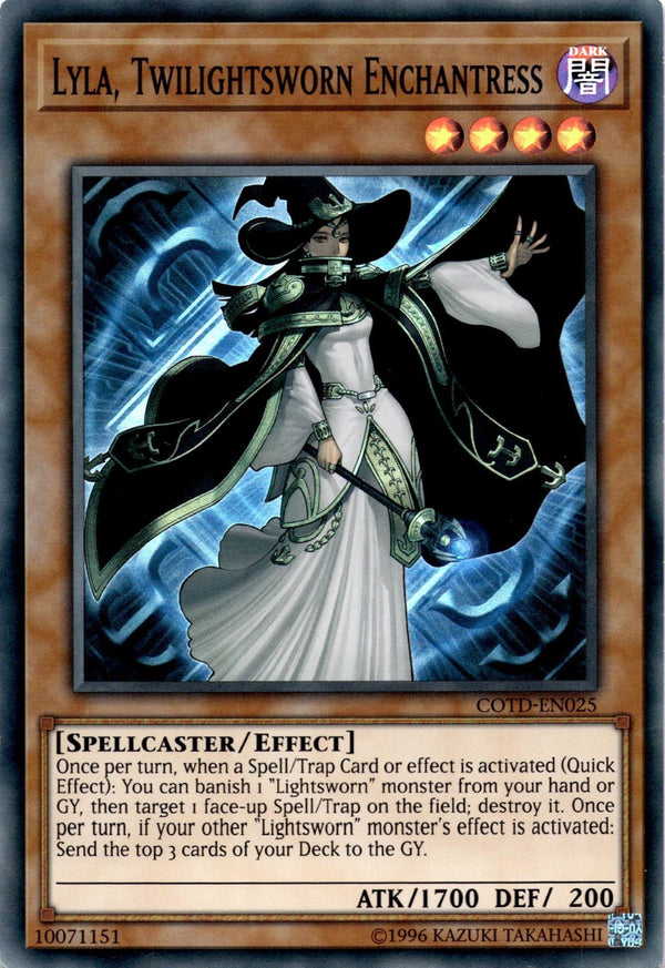 Yugioh Lyla, Twilightsworn Enchantress COTD-EN025 Super Rare 1st Edition NM
