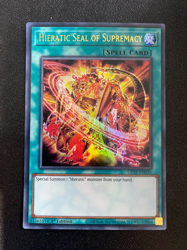 Yugioh Hieratic Seal of Supremacy GFTP-EN055 Ultra Rare 1st Edition LP