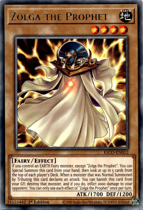 Yugioh Zolga the Prophet KICO-EN012 Rare 1st Edition NM