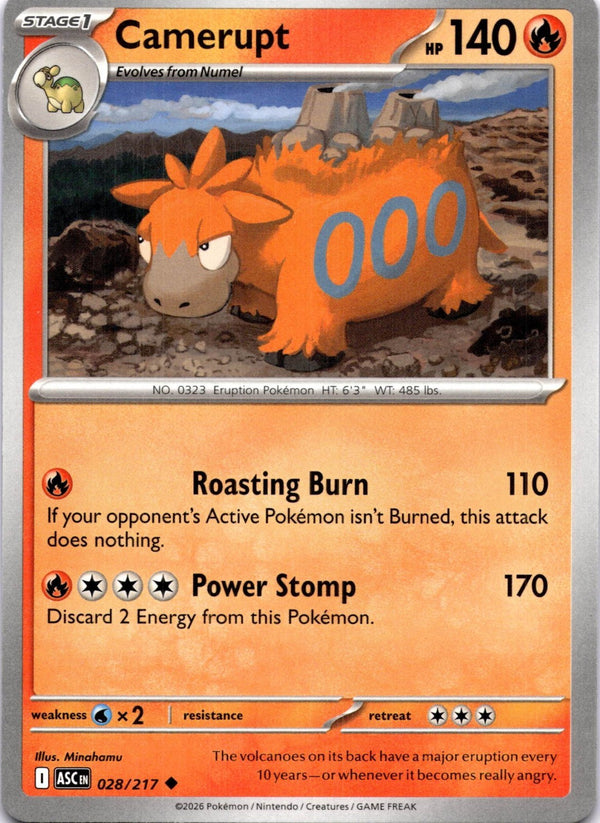Pokemon Camerupt 028/217 Ascended Heroes Non Holo NM