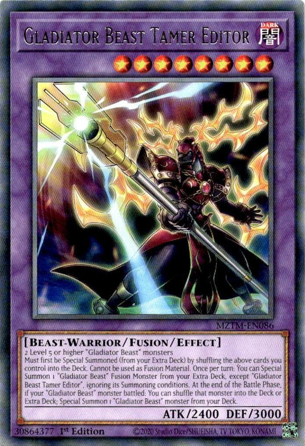 Yugioh Gladiator Beast Tamer Editor MZTM-EN086 Rare 1st Edition NM