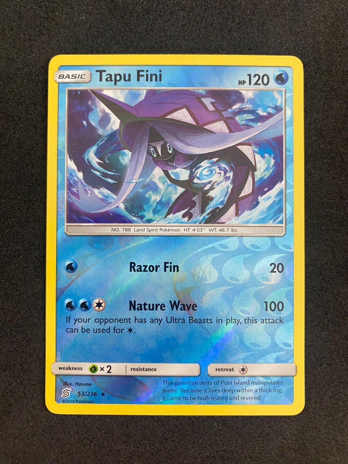 Pokemon Tapu Fini 53/236 Unified Minds Reverse Holo NM