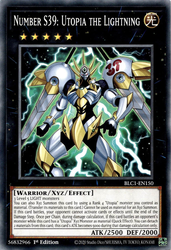 Yugioh Number S39: Utopia the Lightning BLC1-EN150 Common 1st Edition NM