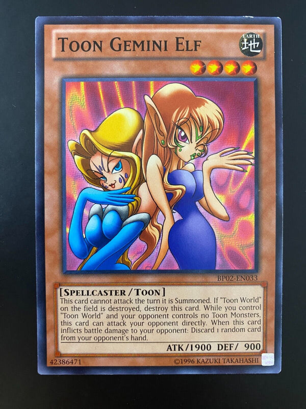 Yugioh Toon Gemini Elf BP02-EN033 1st Edition LP