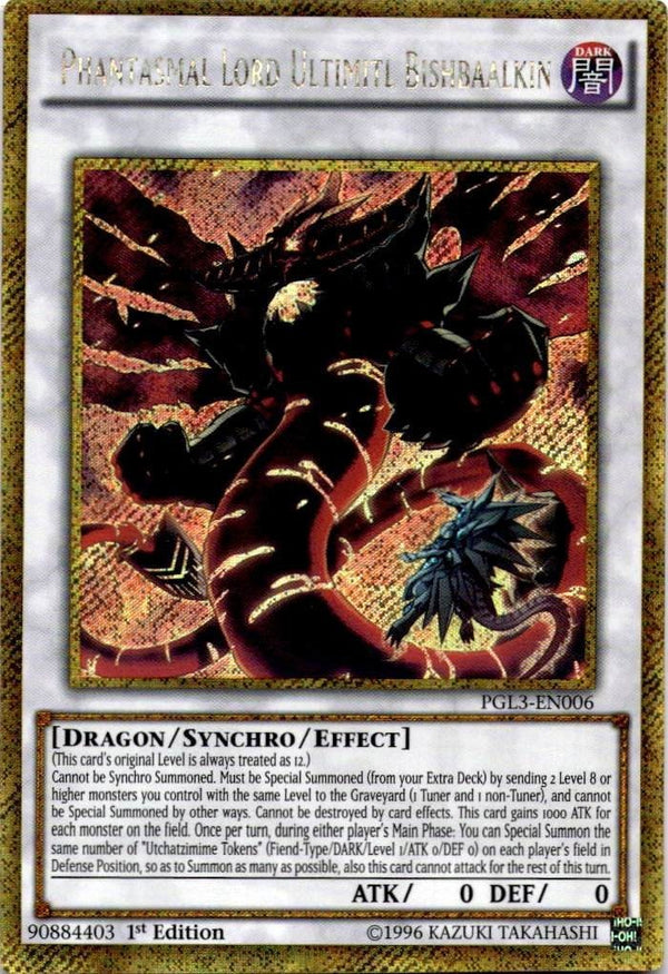 Yugioh Phantasmal Lord Ultimitl Bishbaalkin PGL3-EN006 Premium Gold Rare 1st NM