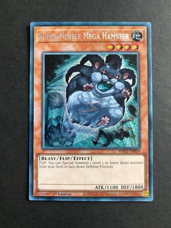 Yugioh Super-Nimble Mega Hamster RA02-EN004 Secret Rare 1st Edition NM