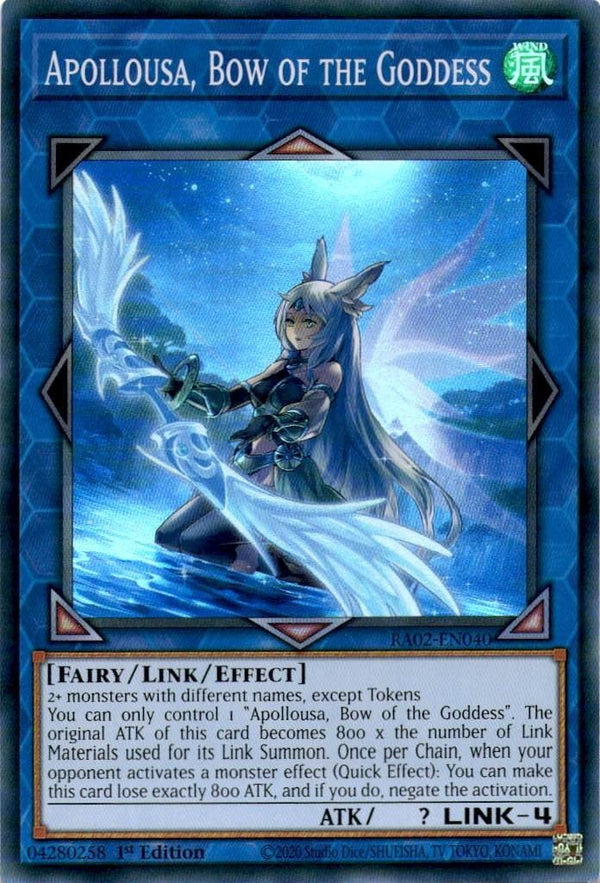 Yugioh Apollousa, Bow of the Goddess RA02-EN040 Super Rare 1st Edition NM