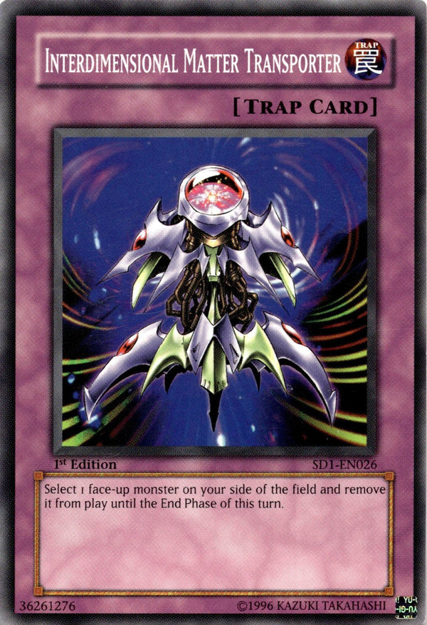 Yugioh Interdimensional Matter Transporter SD1-EN026 Common 1st Edition LP
