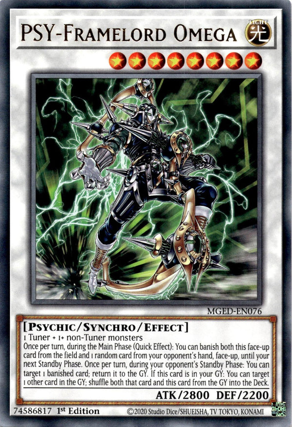 Yugioh PSY-Framelord Omega MGED-EN076 Rare 1st Edition NM