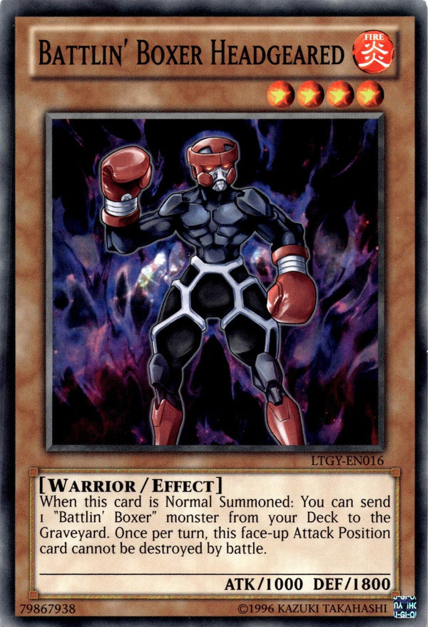 Yugioh Battlin' Boxer Headgeared LTGY-EN016 Common Unlimited Edition VLP/NM