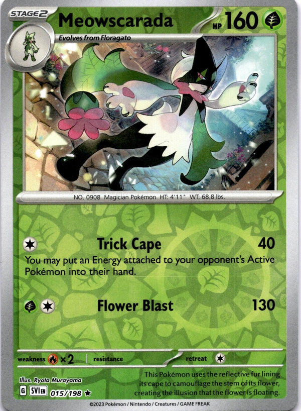 Pokemon Meowscarada 015/198 Scarlet Violet Base Reverse Holo NM