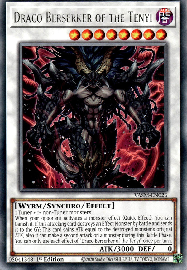 Yugioh Draco Berserker of the Tenyi VASM-EN026 Rare 1st Edition NM