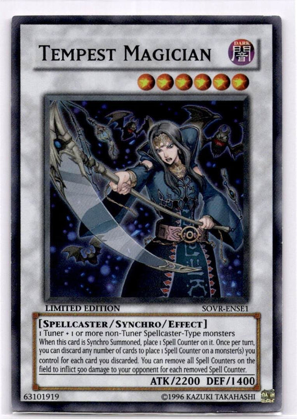Yugioh Tempest Magician SOVR-ENSE1 Super Rare Limited Edition VLP/NM