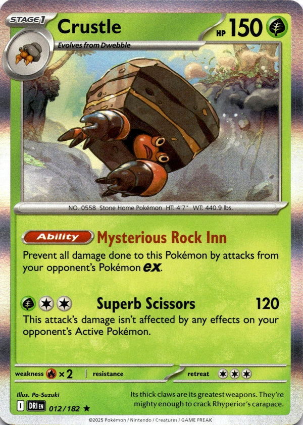 Pokemon Crustle 012/182 Destined Rivals Holo NM