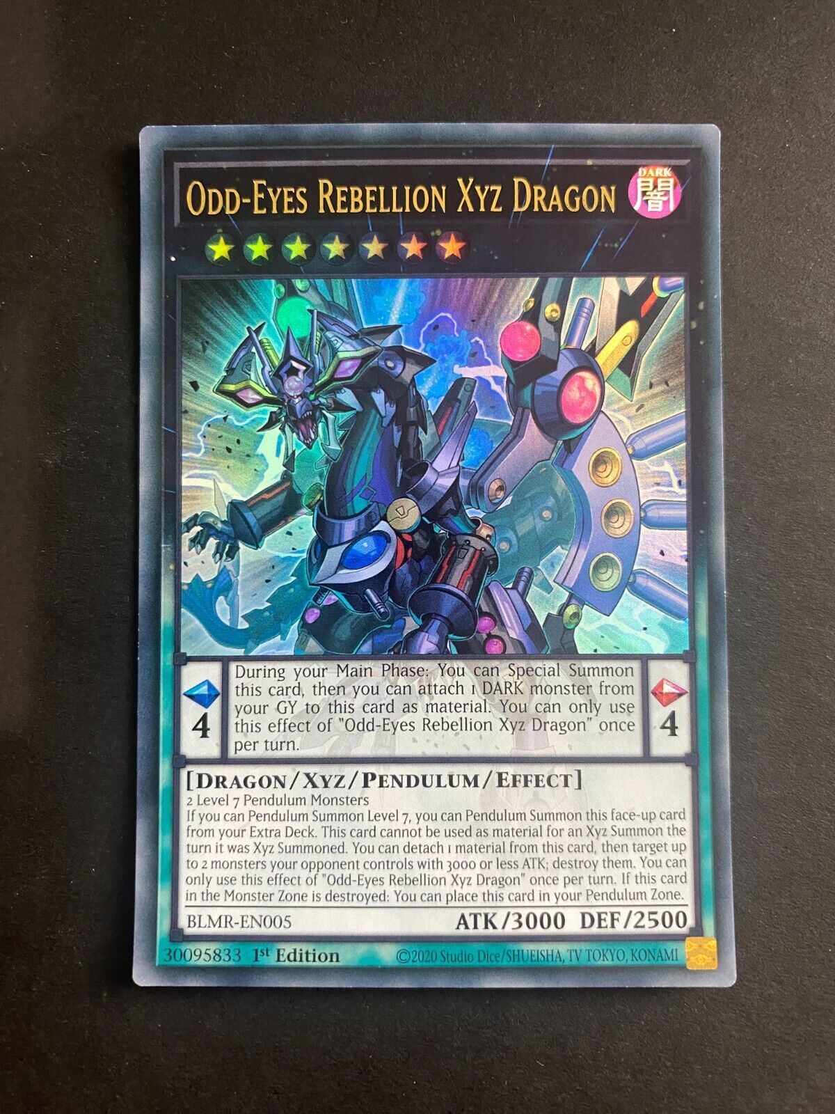 Yugioh Odd-Eyes Rebellion Xyz Dragon BLMR-EN005 Ultra Rare 1st Edition VLP/NM