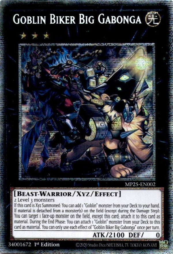 Yugioh Goblin Biker Big Gabonga MP25-EN002 Starlight Rare 1st Edition NM