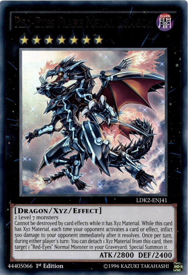 Yugioh Red-Eyes Flare Metal Dragon LDK2-ENJ41 Ultra Rare 1st Edition LP