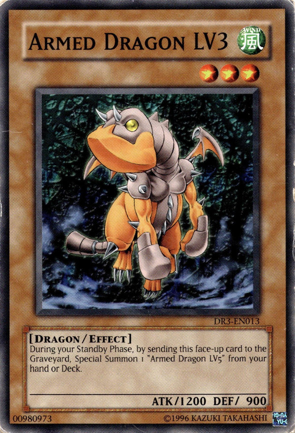 Yugioh Armed Dragon LV3 DR3-EN013 Common Unlimited Edition DAMAGED