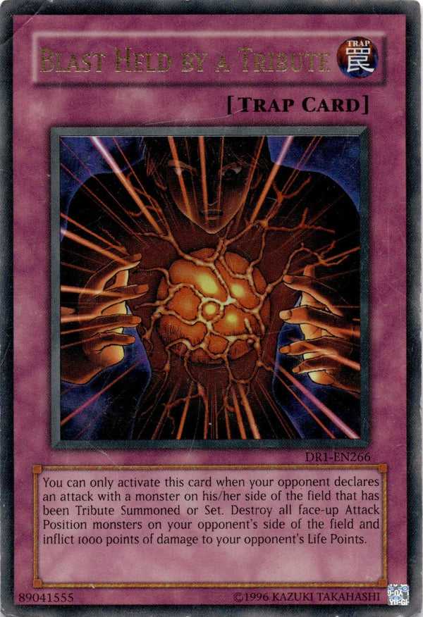 Yugioh Blast Held by a Tribute DR1-EN266 Ultra Rare Unlimited Edition DAMAGED
