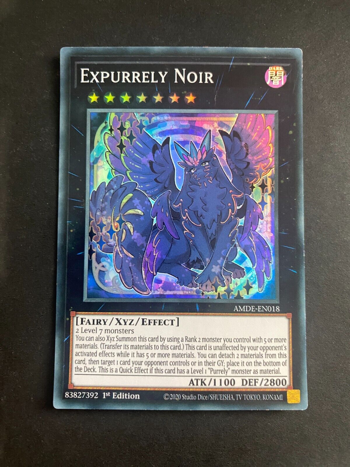 Yugioh Expurrely Noir AMDE-EN018 Super Rare 1st Edition LP