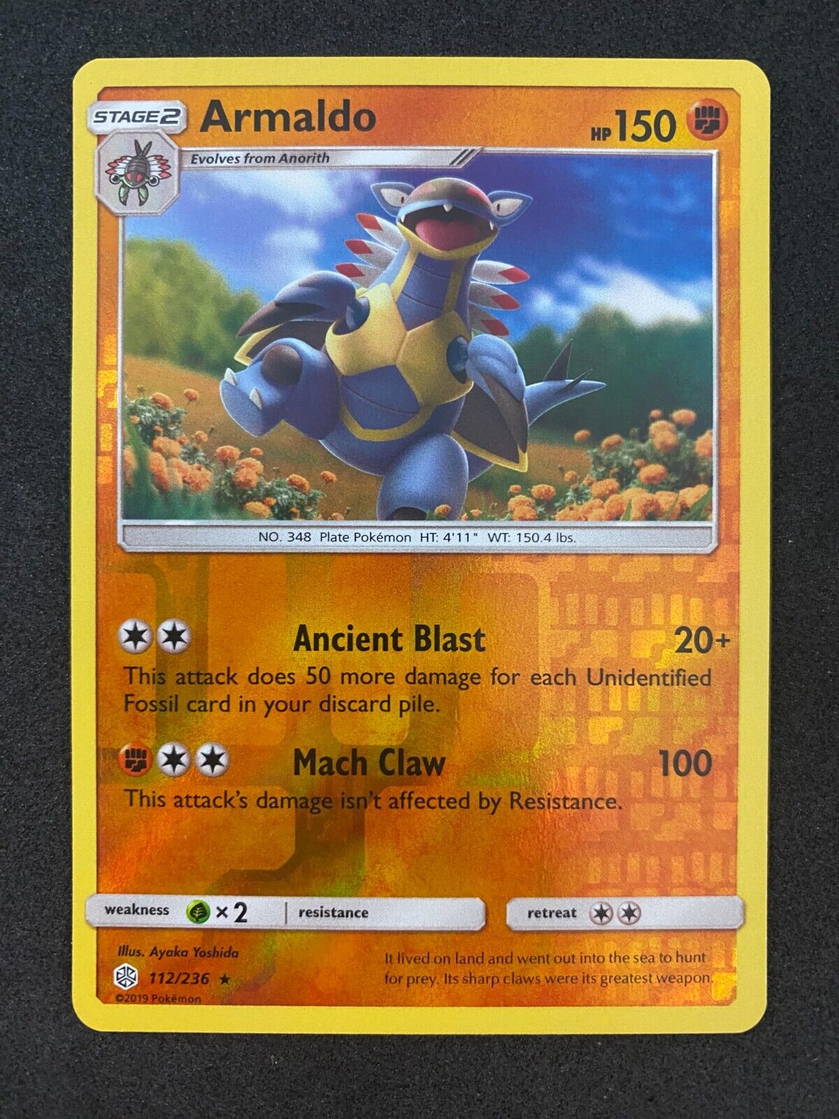 Pokemon Armaldo 112/236 Cosmic Eclipse Reverse Holo NM