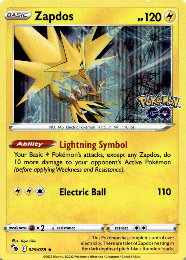 Pokemon Zapdos 029/078 Pokemon Go Holo NM
