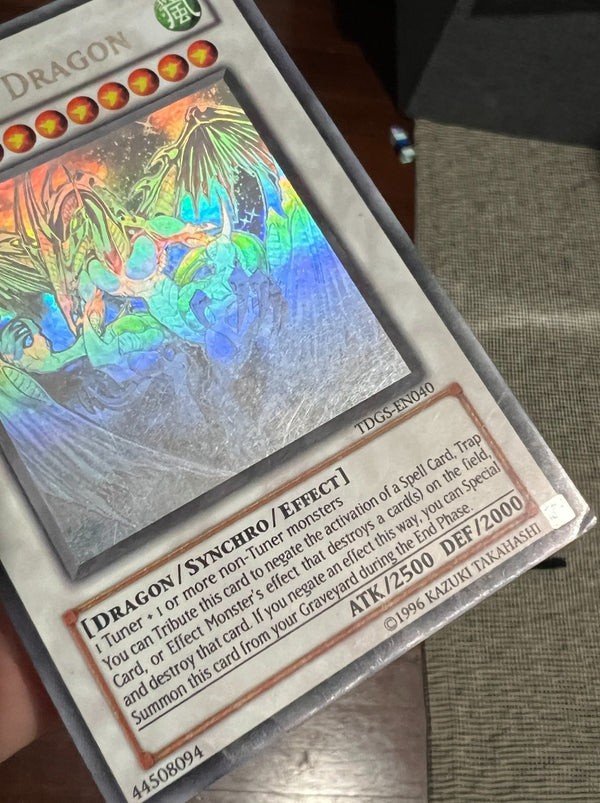Yugioh Stardust Dragon TDGS-EN040 Ghost Rare Unlimited Edition DAMAGED - See pic