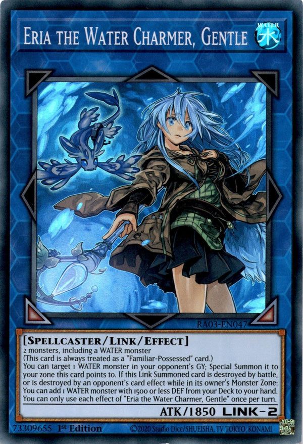 Yugioh Eria the Water Charmer, Gentle RA03-EN047 Super Rare 1st Edition VLP/NM