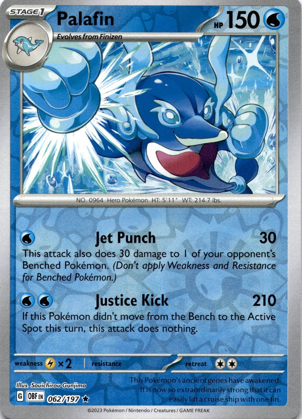 Pokemon Palafin 062/197 Obsidian Flames Reverse Holo NM