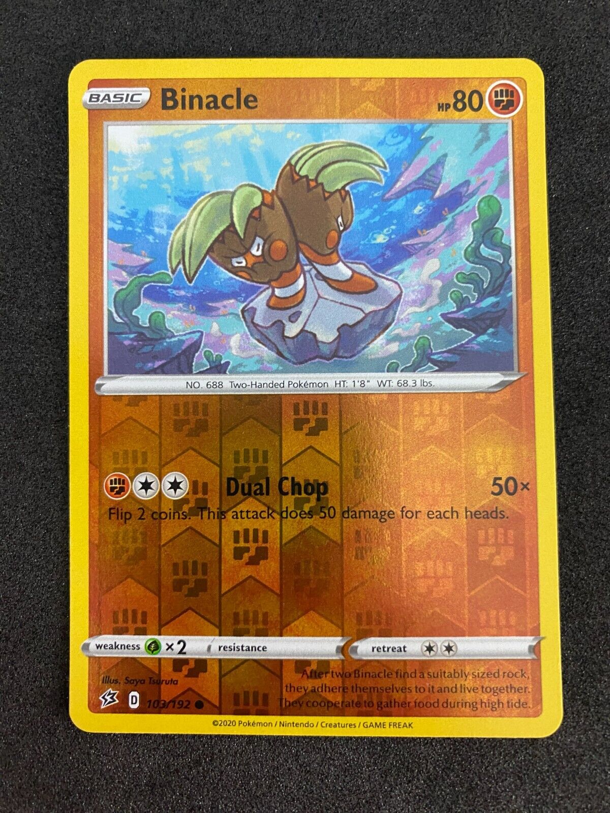 Pokemon Binacle 103/192 Rebel Clash Reverse Holo NM-MINT