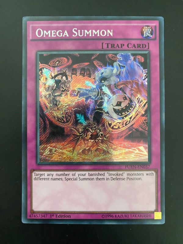 Yugioh Omega Summon FUEN-EN037 Secret Rare 1st Edition LP/VLP