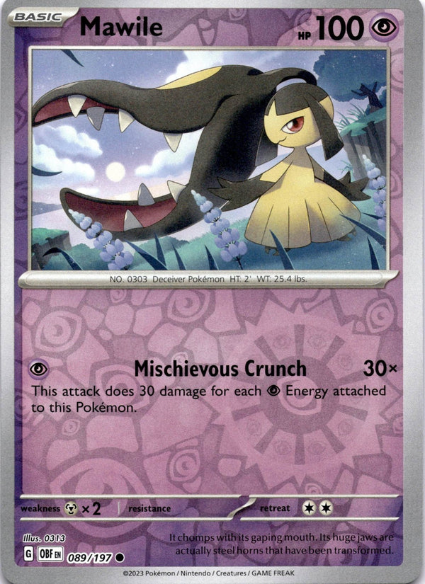 Pokemon Mawile 089/197 Obsidian Flames Reverse Holo NM