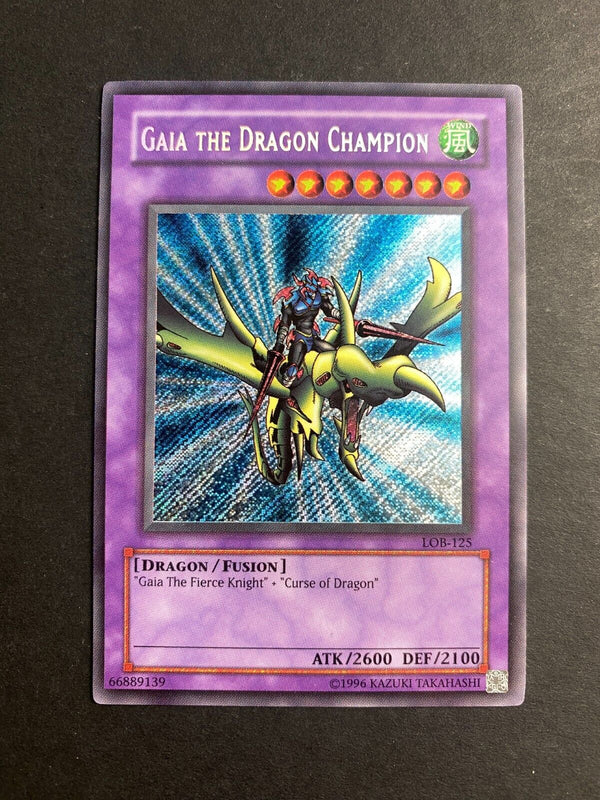 Yugioh Gaia the Dragon Champion LOB-125 Secret Rare Unlimited Edition VLP/NM
