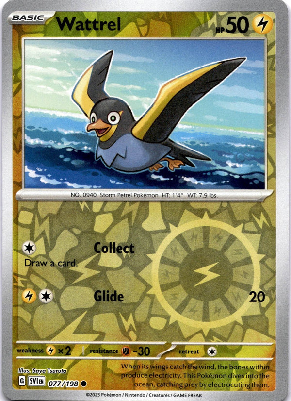 Pokemon Wattrel 077/198 Scarlet Violet Base Reverse Holo NM